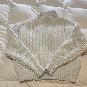 Offline Aerie Cozy Cream Ribbed Women's Sweater